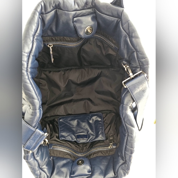 Prada Navy Blue Genuine Leather 3-way Bag - Picture 14 of 15